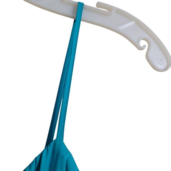 Express Jewel Tone Teal Pleated Side‎ Cutout Maxi Dress Formal Blue Green Size S - Picture 7 of 16